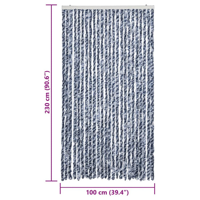 Perdea pentru insecte, albastru și alb, 100x230 cm, chenille - WALTI WALTI