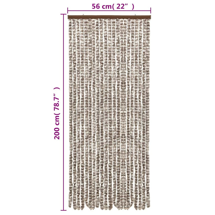 Perdea pentru insecte, gri taupe și alb, 56x200 cm, chenille - WALTI WALTI