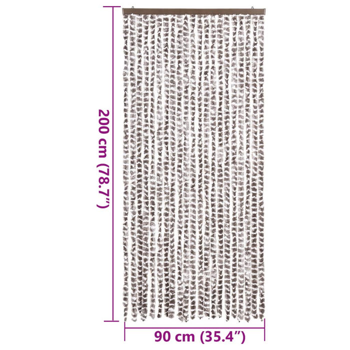 Perdea pentru insecte, gri taupe și alb, 90x200 cm, chenille - WALTI WALTI