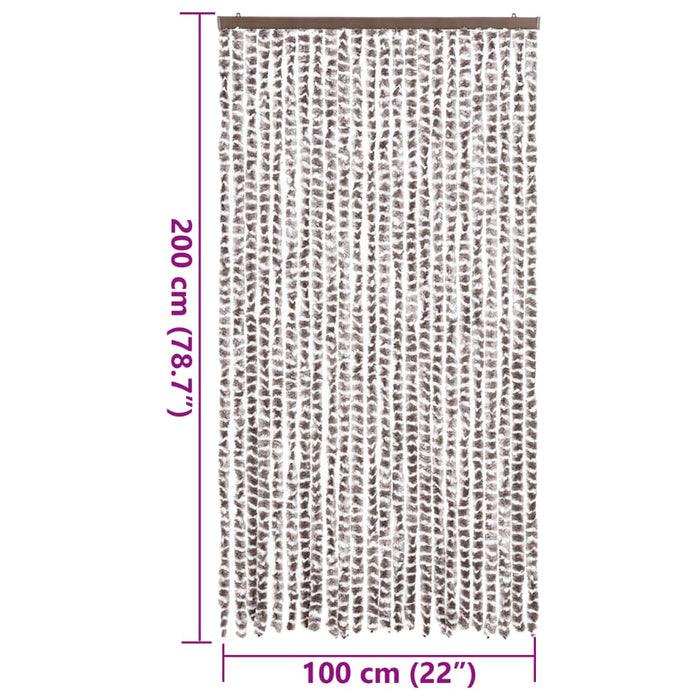 Perdea pentru insecte, gri taupe și alb, 100x200 cm, chenille - WALTI WALTI