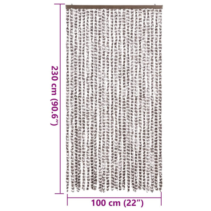 Perdea pentru insecte, gri taupe și alb, 100x230 cm, chenille - WALTI WALTI