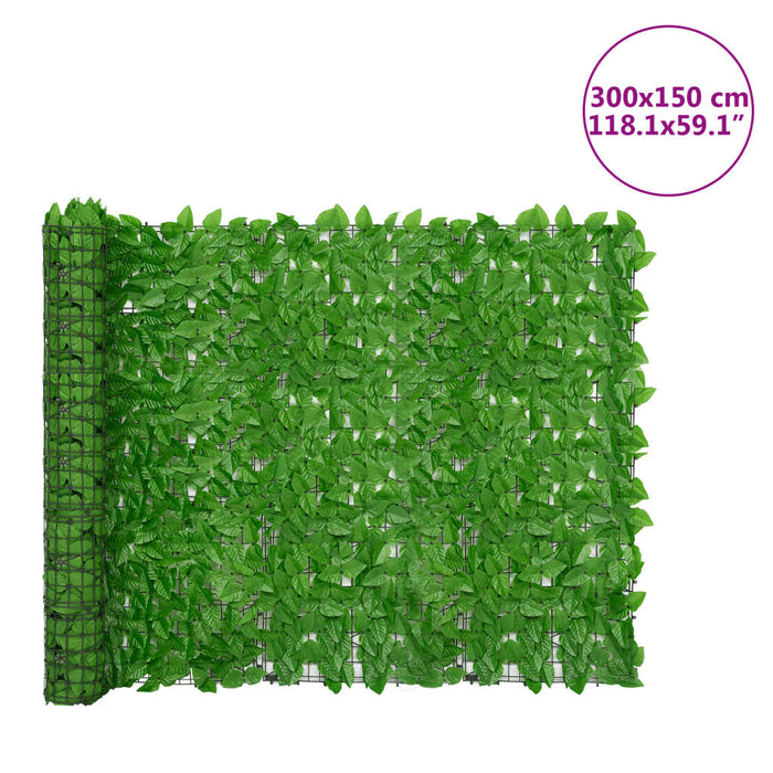 Paravan intimitate de balcon din frunze verde 300x150 cm - WALTI WALTI