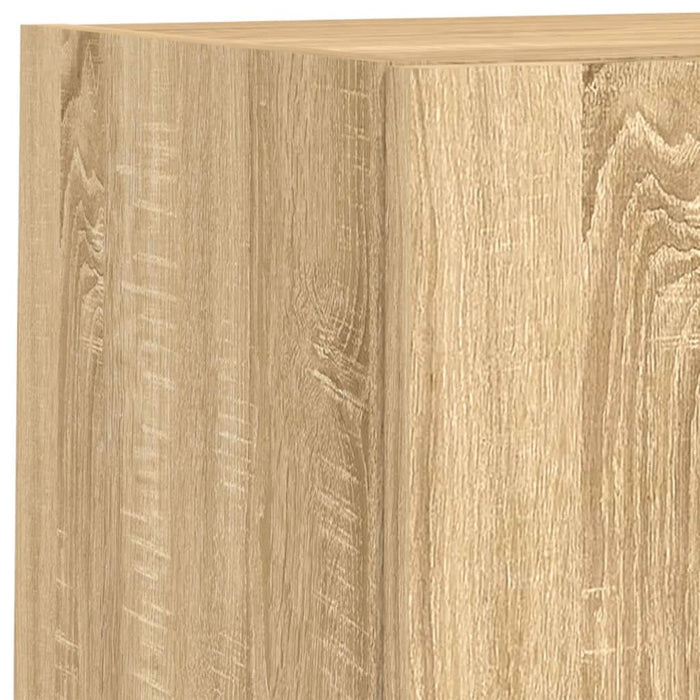 Comode TV de perete cu lumini LED, 4 piese, stejar sonoma - WALTI WALTI