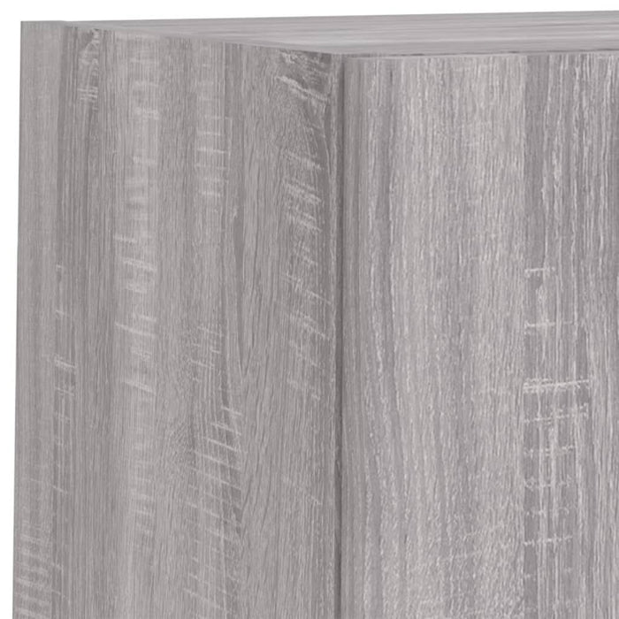 Comode TV de perete cu lumini LED, 4 piese, gri sonoma - WALTI WALTI