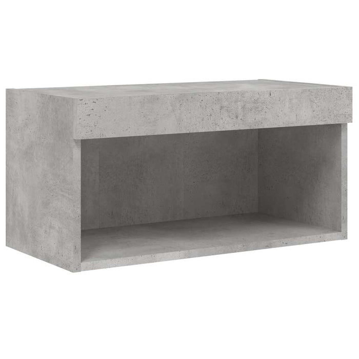 Unități TV de perete cu LED-uri 6 piese gri beton lemn compozit - WALTI WALTI