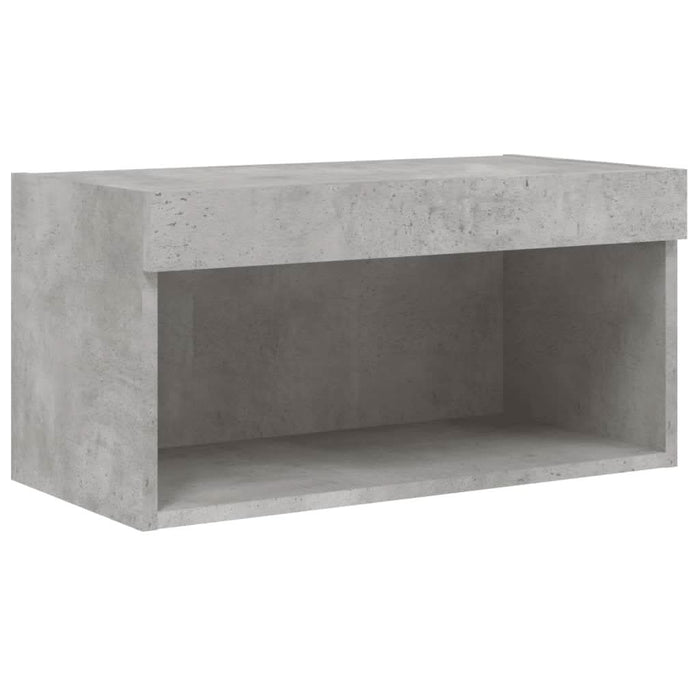 Unități TV de perete cu LED-uri 8 piese gri beton lemn compozit - WALTI WALTI