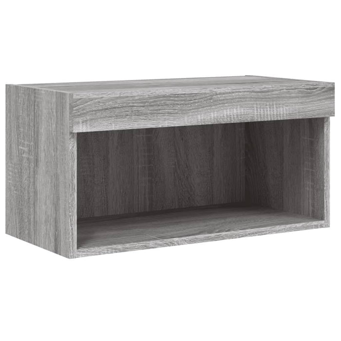 Unități de perete TV cu LED-uri, 8 piese, gri sonoma, lemn - WALTI WALTI