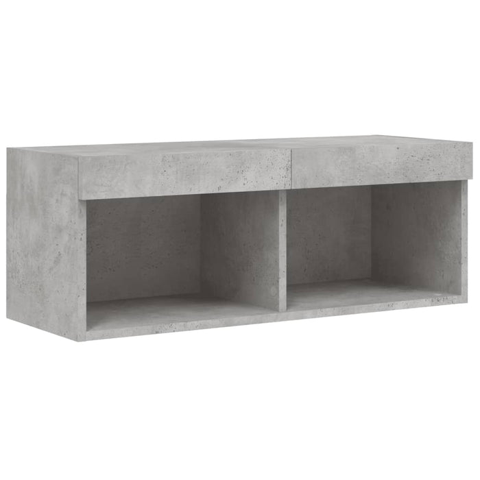 Unități TV de perete cu LED-uri 4 piese gri beton lemn compozit - WALTI WALTI