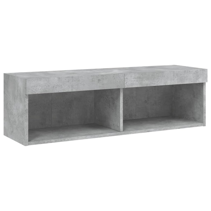 Unități TV de perete cu LED-uri 6 piese gri beton lemn compozit - WALTI WALTI
