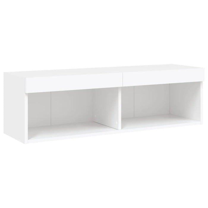 Unități de perete TV cu LED-uri, 5 piese, alb, lemn prelucrat - WALTI WALTI