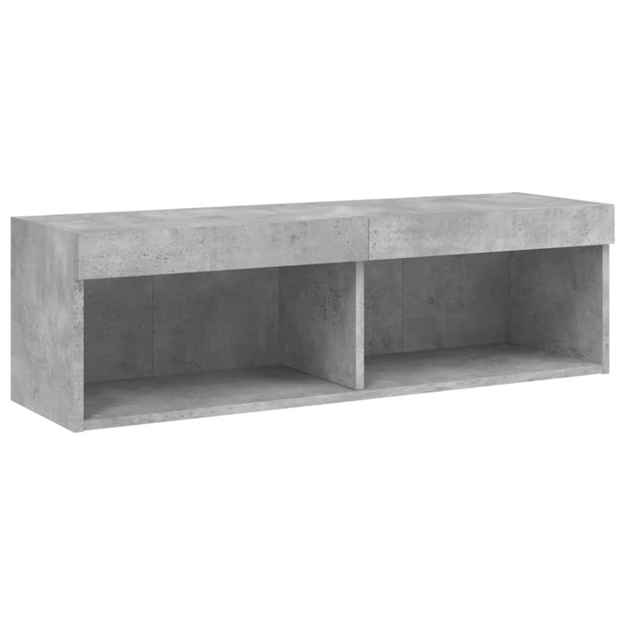 Unități TV de perete cu LED-uri 6 piese gri beton lemn compozit - WALTI WALTI
