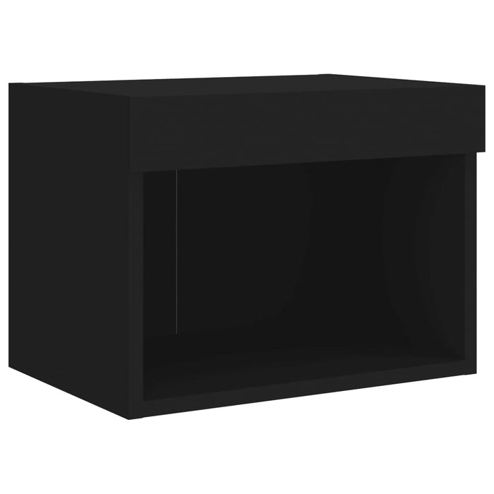 Unități de perete TV cu LED-uri, 5 piese, negru, lemn prelucrat WALTI