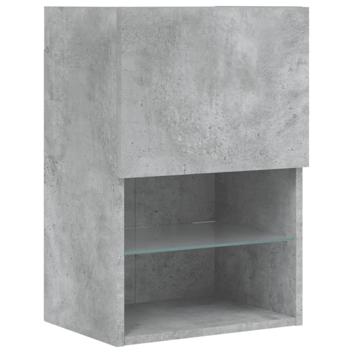 Set comode TV de perete cu lumini LED, 6 piese, gri beton WALTI