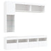 Set comode TV de perete, 7 piese, cu lumini LED, alb - WALTI WALTI
