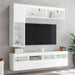 Set comode TV de perete, 7 piese, cu lumini LED, alb - WALTI WALTI