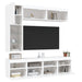 Set comode TV de perete, 7 piese, cu lumini LED, alb - WALTI WALTI