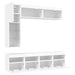 Set comode TV de perete, 7 piese, cu lumini LED, alb - WALTI WALTI