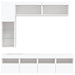 Set comode TV de perete, 7 piese, cu lumini LED, alb - WALTI WALTI