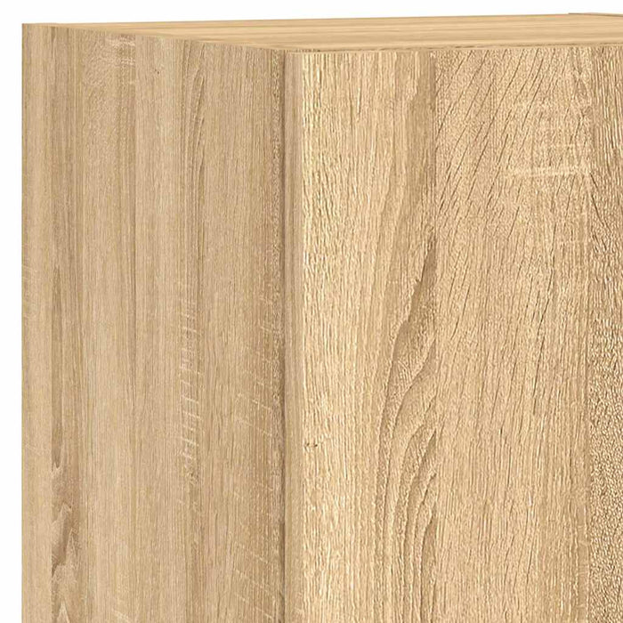 Comode TV de perete cu lumini LED, 7 piese, stejar sonoma - WALTI WALTI