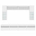 Set comode TV de perete, 8 piese, cu lumini LED, alb - WALTI WALTI