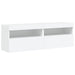 Set comode TV de perete, 8 piese, cu lumini LED, alb - WALTI WALTI
