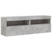 Set comode TV de perete cu lumini LED, 8 piese, gri beton - WALTI WALTI