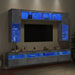 Set comode TV de perete cu lumini LED, 8 piese, gri beton - WALTI WALTI