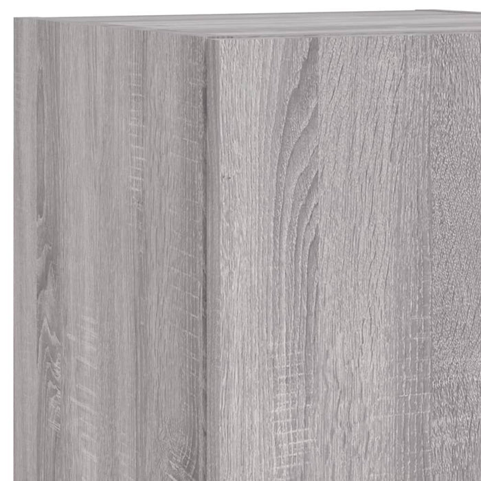 Comode TV de perete cu lumini LED, 8 piese, gri sonoma WALTI