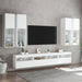 Set comode TV de perete, 7 piese, cu lumini LED, alb - WALTI WALTI