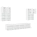 Set comode TV de perete, 7 piese, cu lumini LED, alb - WALTI WALTI