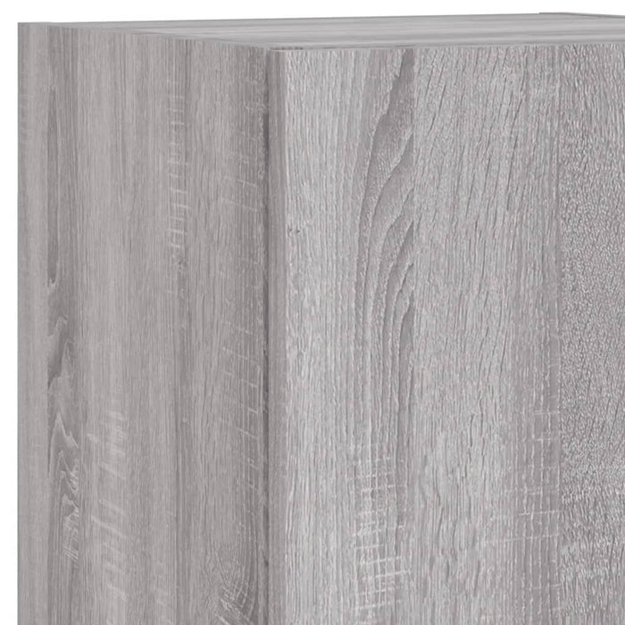 Comode TV de perete cu lumini LED, 7 piese, gri sonoma - WALTI WALTI