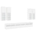 Set comode TV de perete, 7 piese, cu lumini LED, alb - WALTI WALTI