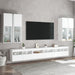 Set comode TV de perete, 7 piese, cu lumini LED, alb - WALTI WALTI