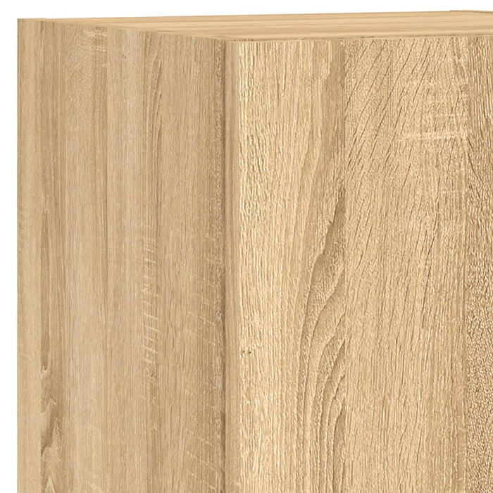 Comode TV de perete cu lumini LED, 7 piese, stejar sonoma - WALTI WALTI