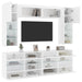Set comode TV de perete, 6 piese, cu lumini LED, alb - WALTI WALTI