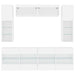 Set comode TV de perete, 6 piese, cu lumini LED, alb - WALTI WALTI
