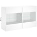 Set comode TV de perete, 6 piese, cu lumini LED, alb - WALTI WALTI