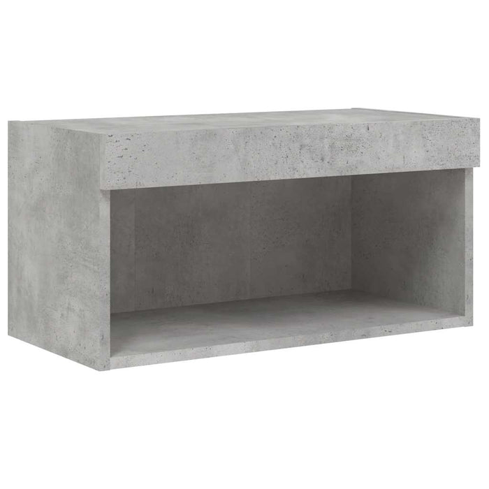 Set comode TV de perete cu lumini LED, 6 piese, gri beton - WALTI WALTI