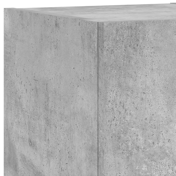 Unități TV de perete cu LED-uri 6 piese gri beton lemn compozit WALTI