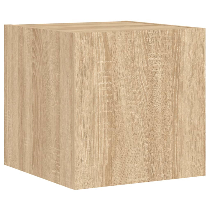 Comode TV de perete cu lumini LED, 5 piese, stejar sonoma - WALTI WALTI