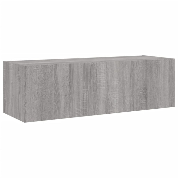Comode TV de perete cu lumini LED, 5 piese, gri sonoma WALTI