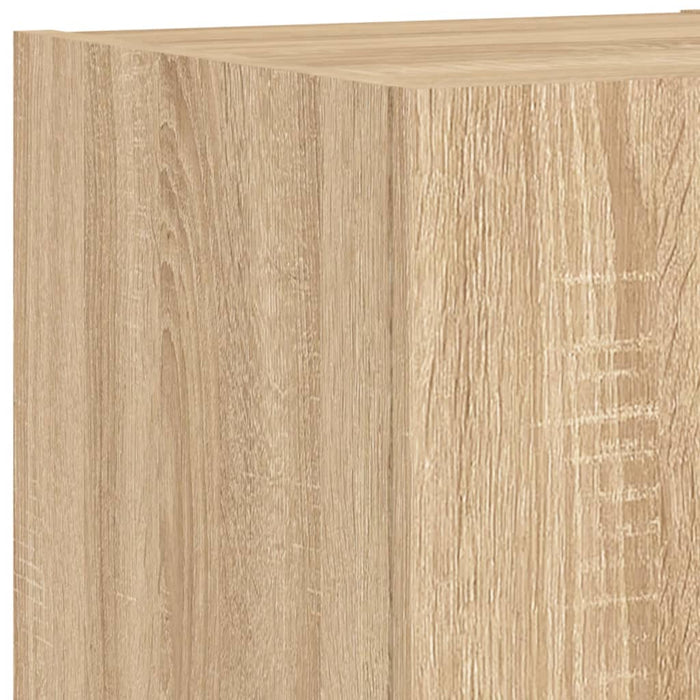 Comode TV de perete cu lumini LED, 3 piese, stejar sonoma - WALTI WALTI