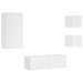 Comode TV de perete cu lumini LED, 4 piese, alb - WALTI WALTI