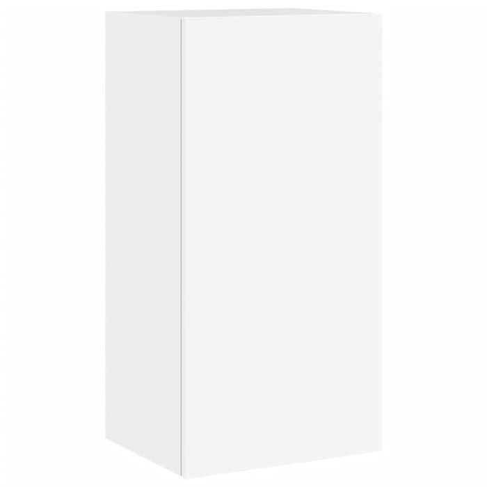 Comode TV de perete cu lumini LED, 4 piese, alb - WALTI WALTI