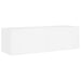 Comode TV de perete cu lumini LED, 4 piese, alb - WALTI WALTI