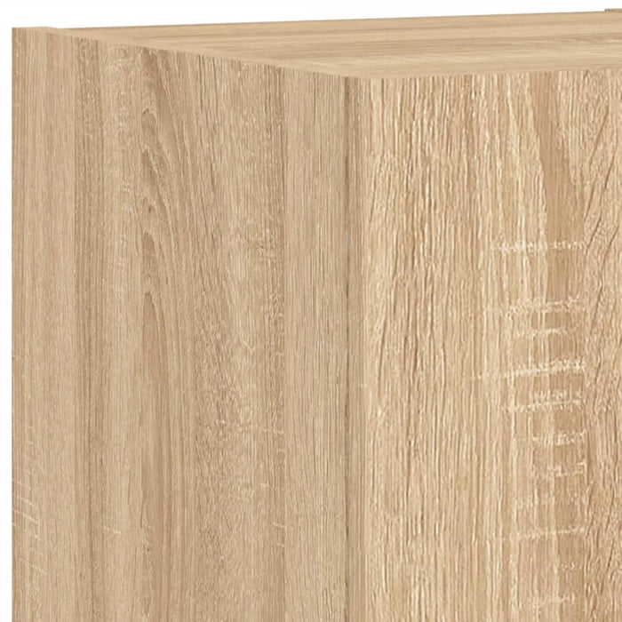 Comode TV de perete cu lumini LED, 4 piese, stejar sonoma - WALTI WALTI