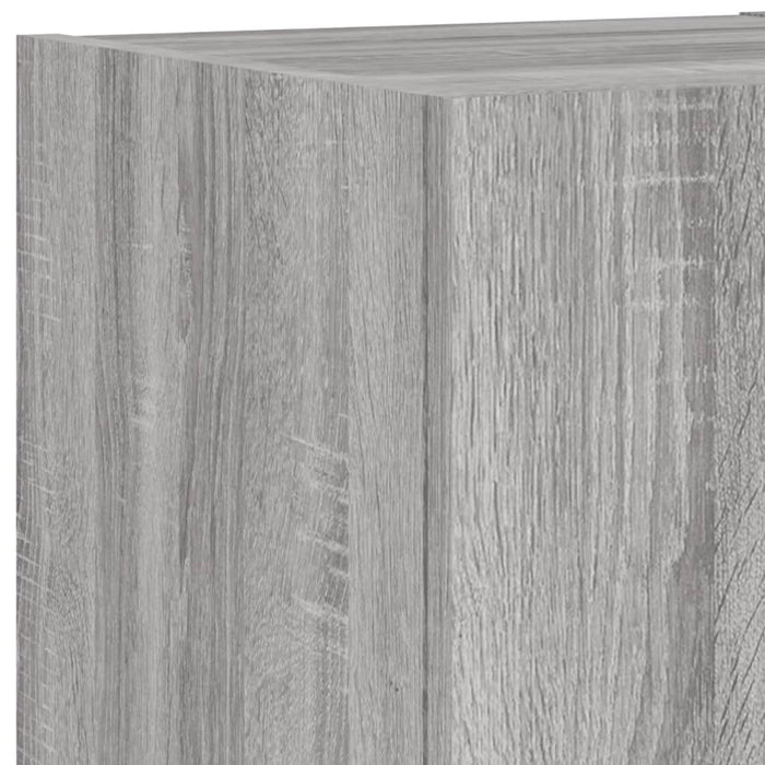 Comode TV de perete cu lumini LED, 4 piese, gri sonoma WALTI