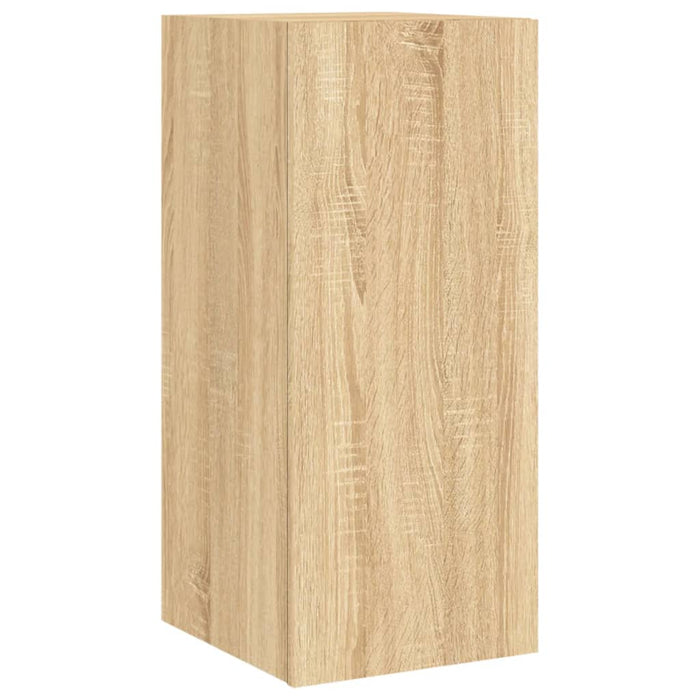 Comode TV de perete cu lumini LED, 6 piese, stejar sonoma WALTI