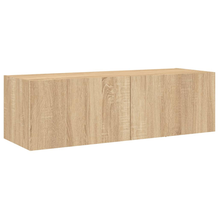 Comode TV de perete cu lumini LED, 6 piese, stejar sonoma WALTI