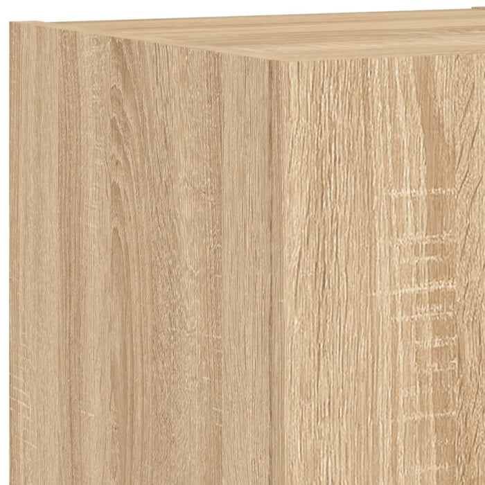 Comode TV de perete cu lumini LED, 6 piese, stejar sonoma WALTI